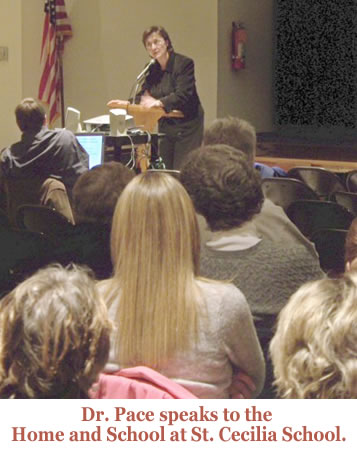 Dr. Pace Speaks to a Parent Group at St. Cecilia's High School